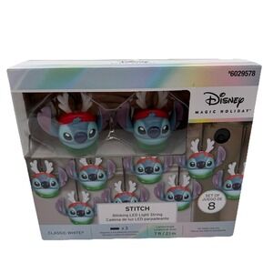 Disney Lilo &‎ Stitch 8 Ct 7ft White LED Indoor Christmas String Lights Blinking